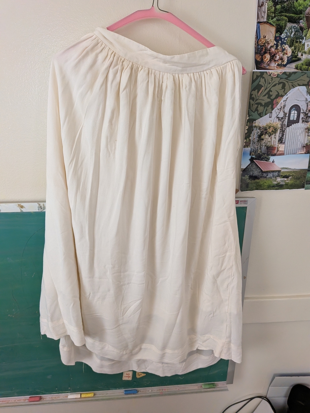 Revelle Designer Rayon Women's Cream Maxi Skirt with Gathered Waist
